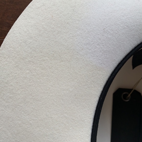 NWT Rag & Bone Off White Wool Wide Brim Floppy Fedora Tan Leather Hatband Large - Picture 15 of 16